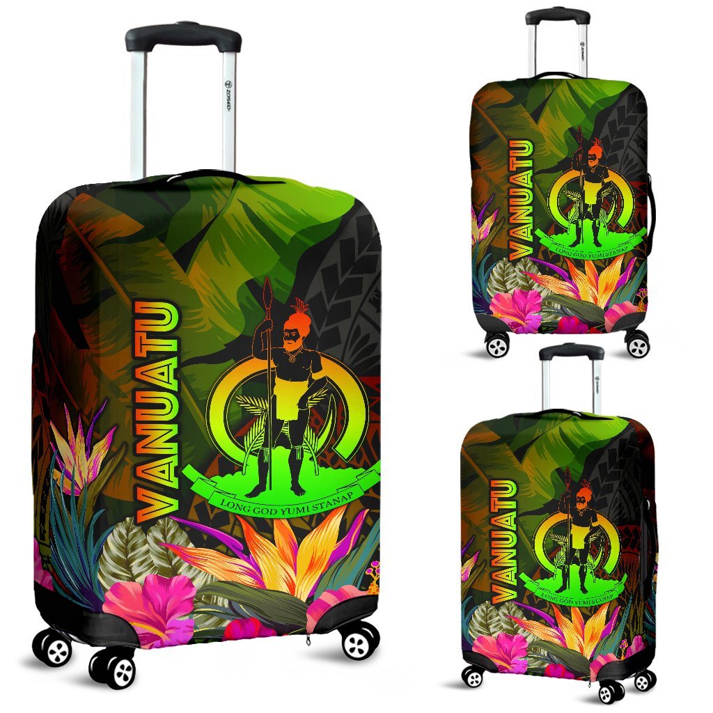 Vanuatu Polynesian Luggage Covers - Hibiscus and Banana Leaves - Polynesian Pride
