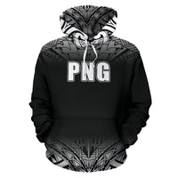 Papua New Guinea All Over Hoodie Fog Black Style - Polynesian Pride