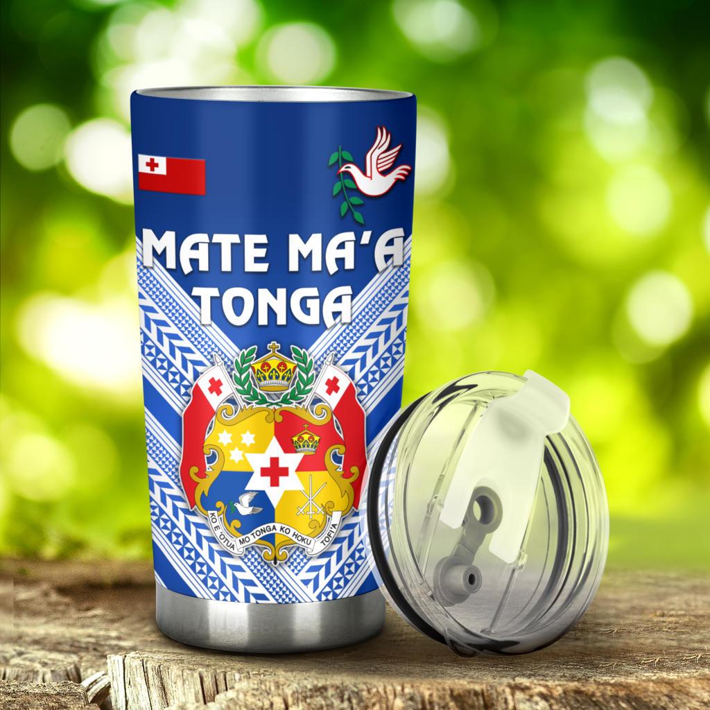 Mate Ma'a Tonga Rugby Tumbler Polynesian Creative Style - Blue - Polynesian Pride