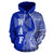 Wallis and Futuna Polynesian Zip up Hoodie Coconut Tree Blue - Polynesian Pride
