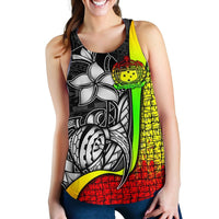 Samoa Polynesian Women's Racerback Tank Reggae - Turtle With Hook - Polynesian Pride