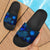 Northern Mariana Islands Slide Sandals - Turtle Hibiscus Pattern Blue Black - Polynesian Pride