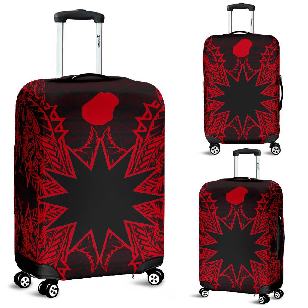 Nauru Polynesian Luggage Covers Map Red Red - Polynesian Pride