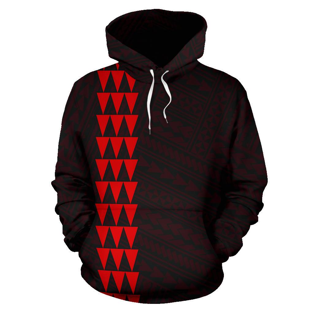 Polynesian Kakau Hammerhead Shark Map of Hawaii Hoodie Red - Polynesian Pride