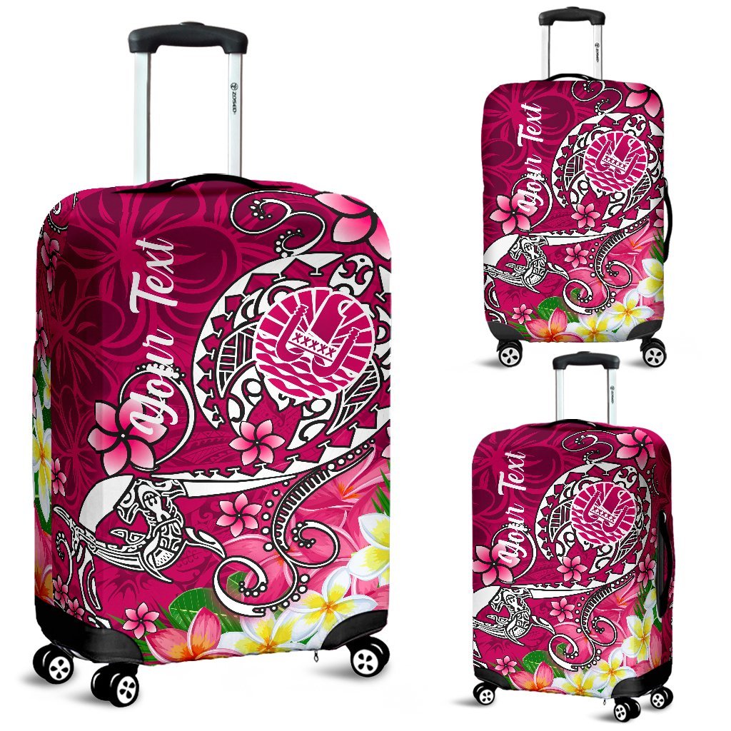 Tahiti Custom Personalised Luggage Covers - Turtle Plumeria (Pink) - Polynesian Pride