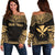Kanaka Maoli Polynesian Chief Custom Personalised Women's Off Shoulder Sweater - Gold Version Gold - Polynesian Pride