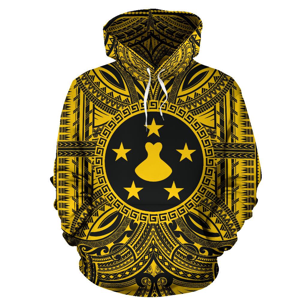 Austral Islands ll Over Hoodie ustral Islands Coat of rms Polynesian Gold Black Unisex Gold - Polynesian Pride