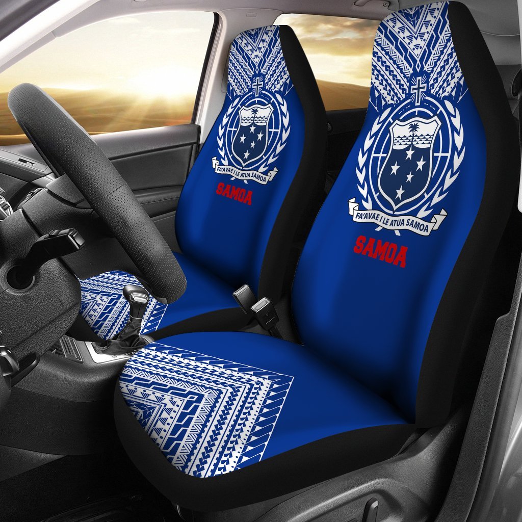 Samoa Car Seat Cover - Samoa Coat Of Arms Athletic Style - A0 - Polynesian Pride