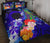 CNMI Custom Personalised Quilt Bed Set - Humpback Whale with Tropical Flowers (Blue) Blue - Polynesian Pride