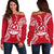Vanuatu Polynesian Shoulder Sweater Map Red White Red - Polynesian Pride