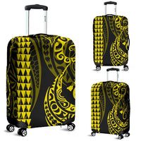Hawaii Kakau Yellow Polynesian Luggage Covers Yellow - Polynesian Pride
