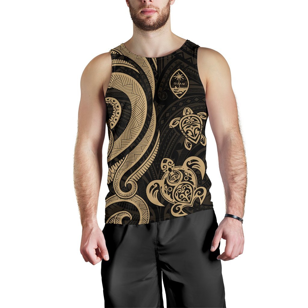 Guam Men's Tank Top - Gold Tentacle Turtle - Polynesian Pride