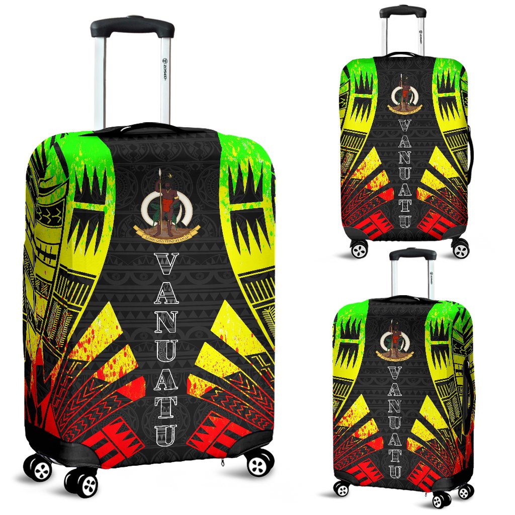 Vanuatu Luggage Cover - Polynesian Tattoo Reggae Reggae - Polynesian Pride