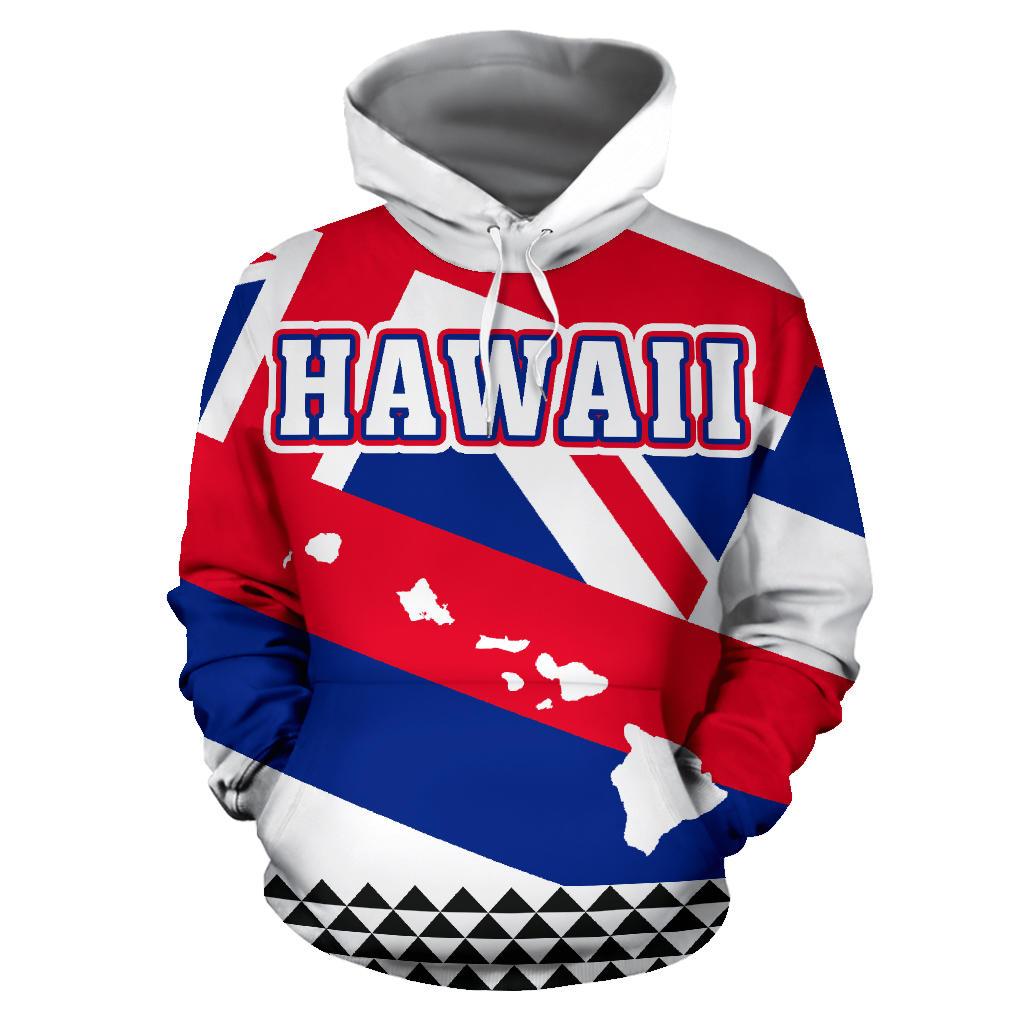 Hawaii Flag Poly Tribal Hoodie - Polynesian Pride