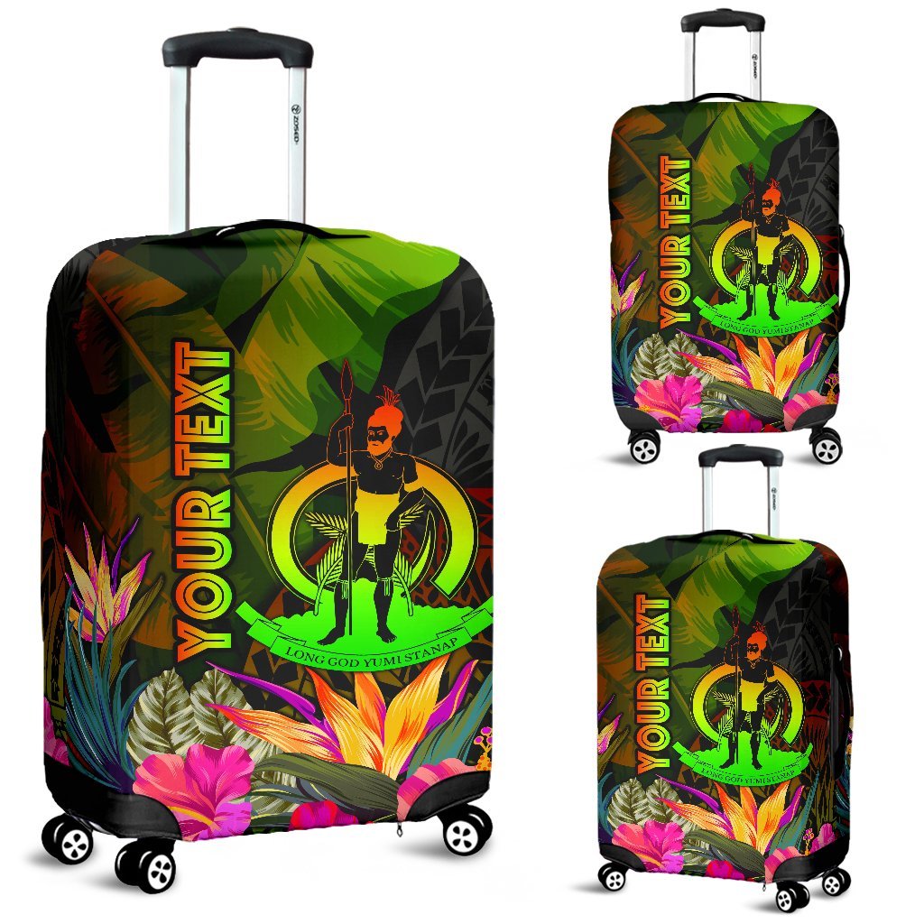 Vanuatu Polynesian Personalised Luggage Covers - Hibiscus and Banana Leaves - Polynesian Pride