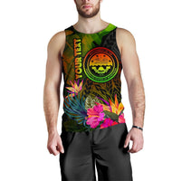 Federated States of Micronesia Polynesian Personalised Men's Tank Tops - Hibiscus and Banana Leaves - Polynesian Pride