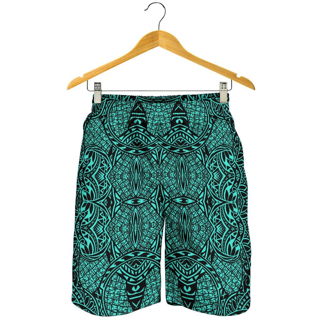 Polynesian Lauhala Mix Turquoise Men's Short - Polynesian Pride