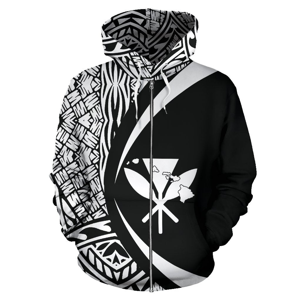 Kahoolawe Kanaka Maoli Polynesian Zip up Hoodie Circle Style - Polynesian Pride