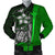 Polynesian Hawaii Men Bomber Jacket Green - Turtle with Hook - Polynesian Pride