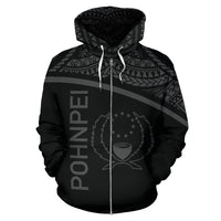 Pohnpei All Over Zip up Hoodie Micronesia Curve Style - Polynesian Pride