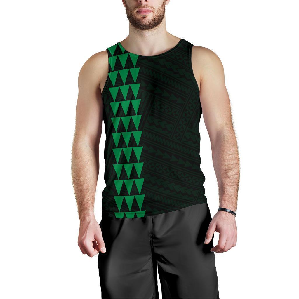 Hawaii Kakau Polynesian Hammerhead Shark Map Men's Tank Top - Green - Polynesian Pride