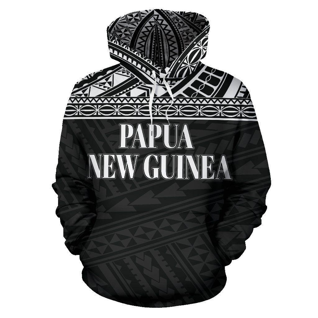 Papua New Guinea Polynesian ll Over Hoodie Black Horizontal - Polynesian Pride