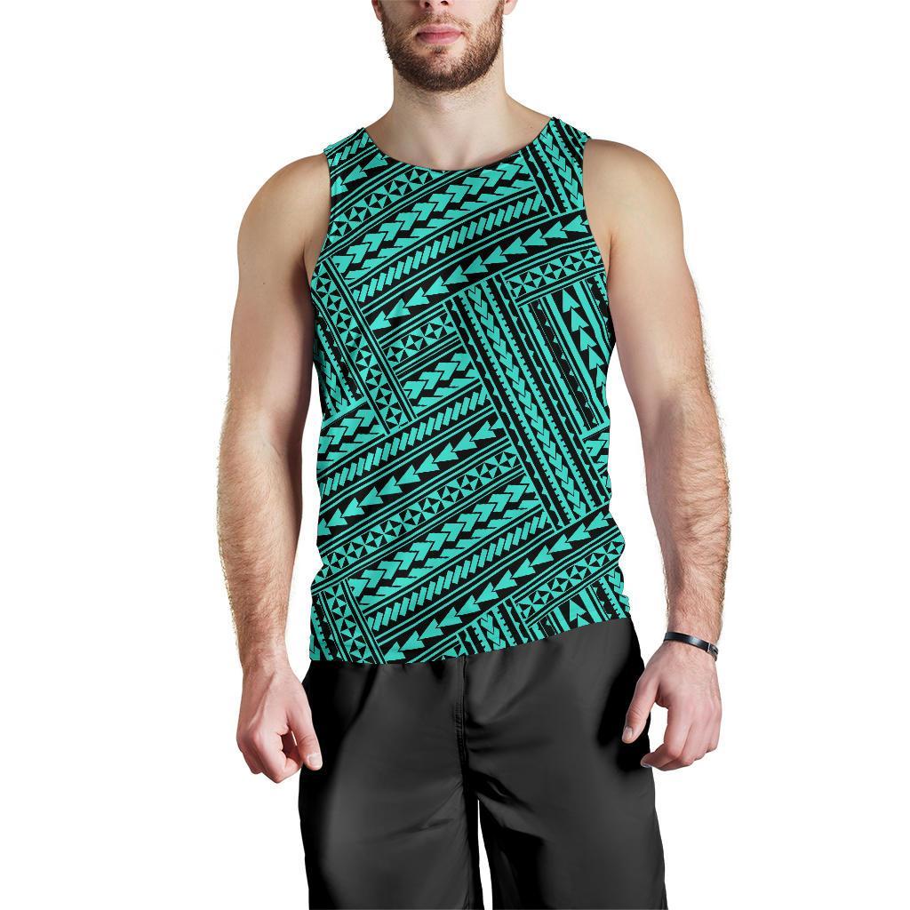 Polynesian Nation Turquoise Hawaii Men's Tank Top Turquoise - Polynesian Pride