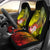 Guam Car Seat Covers - Humpback Whale with Tropical Flowers (Yellow) Universal Fit Yellow - Polynesian Pride