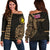 Hawaii Kanaka Polynesian Personalized Women's Off Shoulder Sweater - Gold Gold - Polynesian Pride