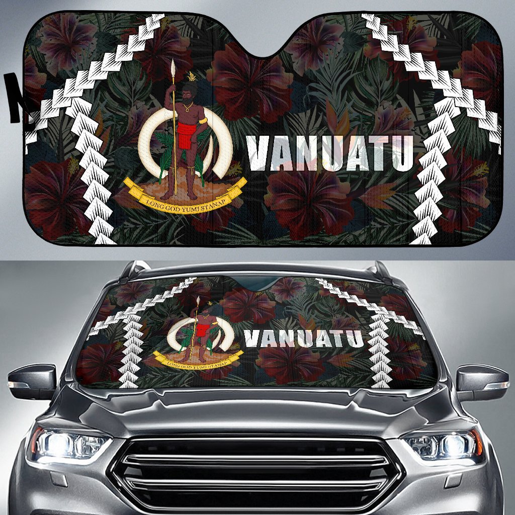Vanuatu Auto Sun Shades - Chain Polynesian Auto Sun Shade Universal Fit BLACK - Polynesian Pride