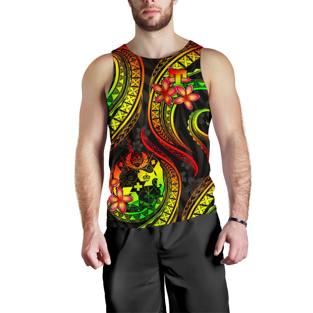 Tonga Polynesian Men Tank Top - Reggae Plumeria - Polynesian Pride