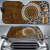 Cook Islands Custom Personalised Auto Sun Shades - Polynesian Boar Tusk Auto Sun Shade Universal Fit Brown - Polynesian Pride