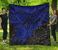 Cook Islands Premium Quilt - Blue Turtle - Polynesian Pride