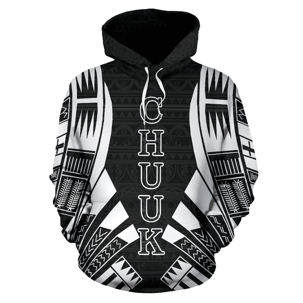 Chuuk All Over Hoodie Black Tattoo Style - Polynesian Pride