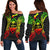 Guam Polynesian Shoulder Sweater Map Reggae Art - Polynesian Pride