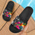 Tonga Slide Sandals - Turtle Floral Black - Polynesian Pride