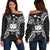 Samoa Polynesian Shoulder Sweater Map Black Black - Polynesian Pride