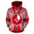 Yap Polynesian All Over Zip up Hoodie Map Red White - Polynesian Pride