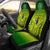 Cook Islands Car Seat Covers - Cook Islands Flag Turtle Coat Of Arms Premium - A7 Universal Fit Green and Yellow - Polynesian Pride