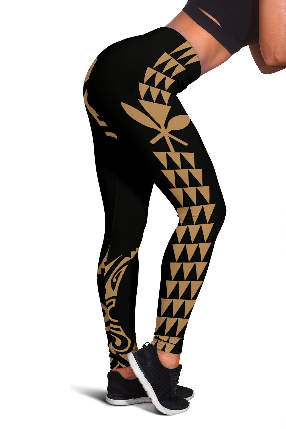 Kanaka Gold Polynesian Women's Leggings White - Polynesian Pride