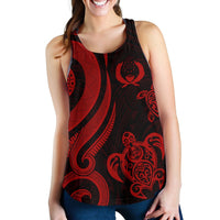 Pohnpei Micronesian Women Racerback Tank - Red Tentacle Turtle - Polynesian Pride