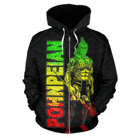Pohnpei Zip up Hoodie Micronesia Pohnpeian Warrior Reggae - Polynesian Pride