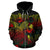 Cook Islands Polynesian Zip up Hoodie Turtle Hibiscus Reggae - Polynesian Pride