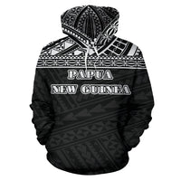 Papua New Guinea All Over Hoodie Polynesian Black Version - Polynesian Pride