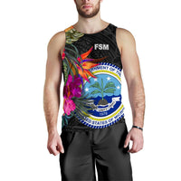 Federated States of Micronesia Men's Tank Top - Polynesian Hibiscus Pattern - Polynesian Pride
