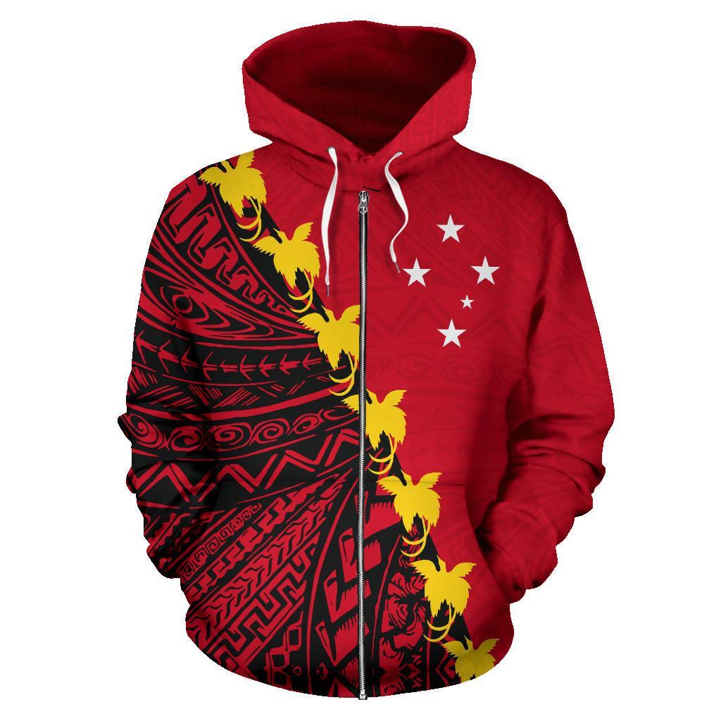 Papua New Guinea Zip up Hoodie Papua New Guinea Flag Coat of Arms - Polynesian Pride