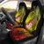 Cook Islands Custom Personalised Car Seat Covers - Humpback Whale with Tropical Flowers (Yellow) Universal Fit Yellow - Polynesian Pride