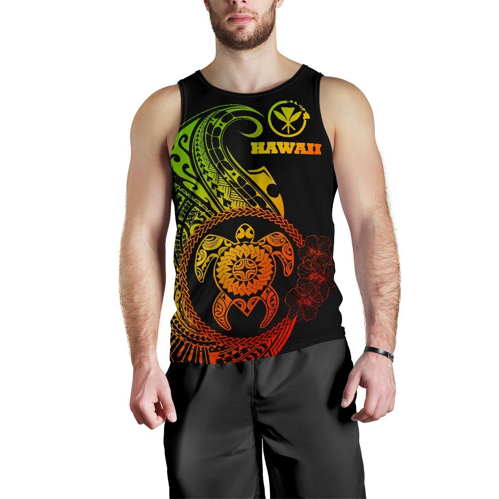Hawaii Polynesian Men's Tank Top - Vintage Polynesian Turtle (Reggae) - Polynesian Pride