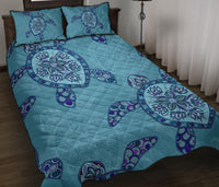 Hawaii Quilt Bed Set - Blue Turtle Quilt Bed Set - Polynesian Pride