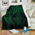 Seahorse Polynesian Blanket - Polynesian Tattoo Green White - Polynesian Pride